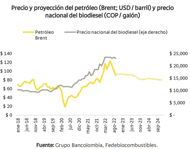 Precio del Brent y combustibles limpios en aviación impulsarían aceite de palma en Colombia Precio del Brent y combustibles limpios en aviación impulsarían aceite de palma en Colombia