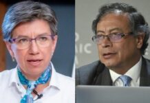 Claudia López, alcaldesa de Bogotá, y Gustavo Petro, presidente de Colombia