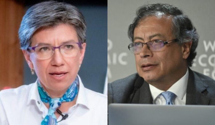 Claudia López, alcaldesa de Bogotá, y Gustavo Petro, presidente de Colombia