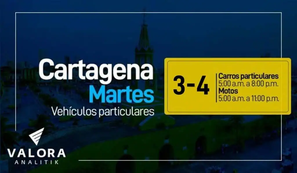 De esta manera funciona el pico y placa en Cartagena este 21 de marzo Pico y placa Cartagena