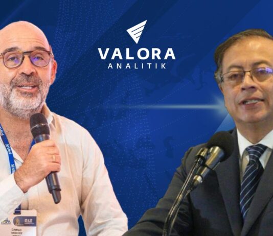 Camilo Sánchez, presidente de Andesco y Gustavo Petro, presidente de Colombia
