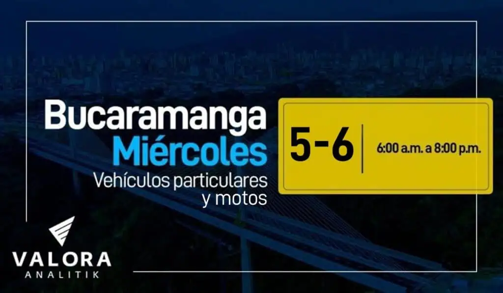 Pico y placa en Bucaramanga: así funciona este 11 de enero Pico y placa en Bucaramanga