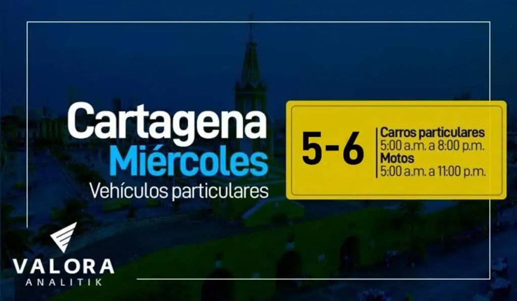 En Cartagena hay restricción para estos carros este 29 de marzo por pico y placa Pico y placa en Cartagena