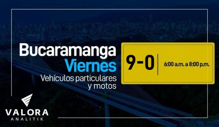 Pico y placa en Bucaramanga 31 de marzo de 2023