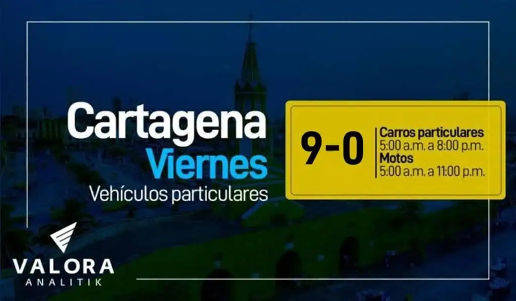De este modo funcionará el pico y placa en Cartagena este 13 de enero Pico y placa Cartagena