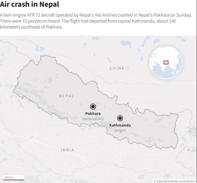 Al menos 68 muertos, dejó el peor accidente aéreo de Nepal en 30 años