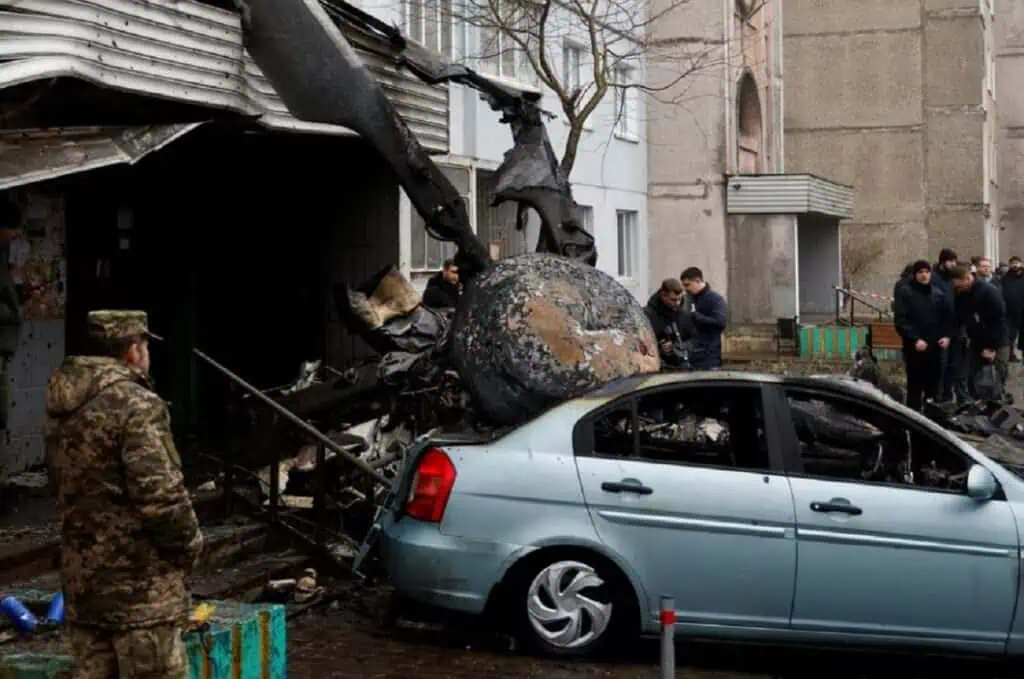 Accidente de helicóptero en Ucrania deja 16 muertos incluido su ministro del Interior Accidente helicóptero en Ucrania