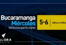 Pico y placa Bucaramanga, miércoles 22 de marzo.