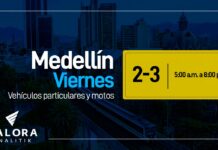 Pico y placa Medellín viernes 2023