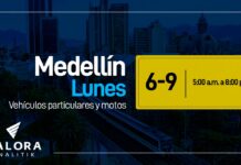 pico y placa lunes Medellín.