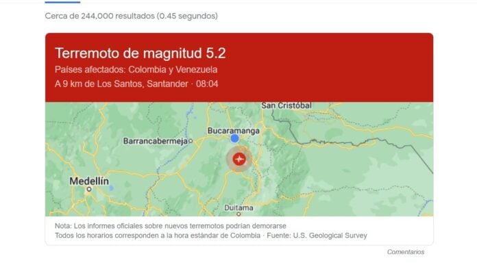 Temblor 15 de febrero de 2023. Colombia y Venezuela.