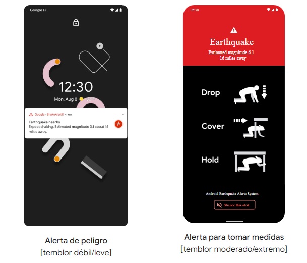 La alerta de Google para terremotos notifica segundos antes del evento