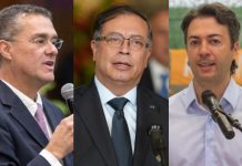 Expresidente de Bancolombia, Carlos Raúl Yepes; el presidente Gustavo Petro y el alcalde de Medellín, Daniel Quintero