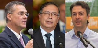 Expresidente de Bancolombia, Carlos Raúl Yepes; el presidente Gustavo Petro y el alcalde de Medellín, Daniel Quintero