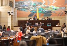 Sesión de las comisiones económicas del Congreso de Colombia en el Salón Elíptico del Capitolio