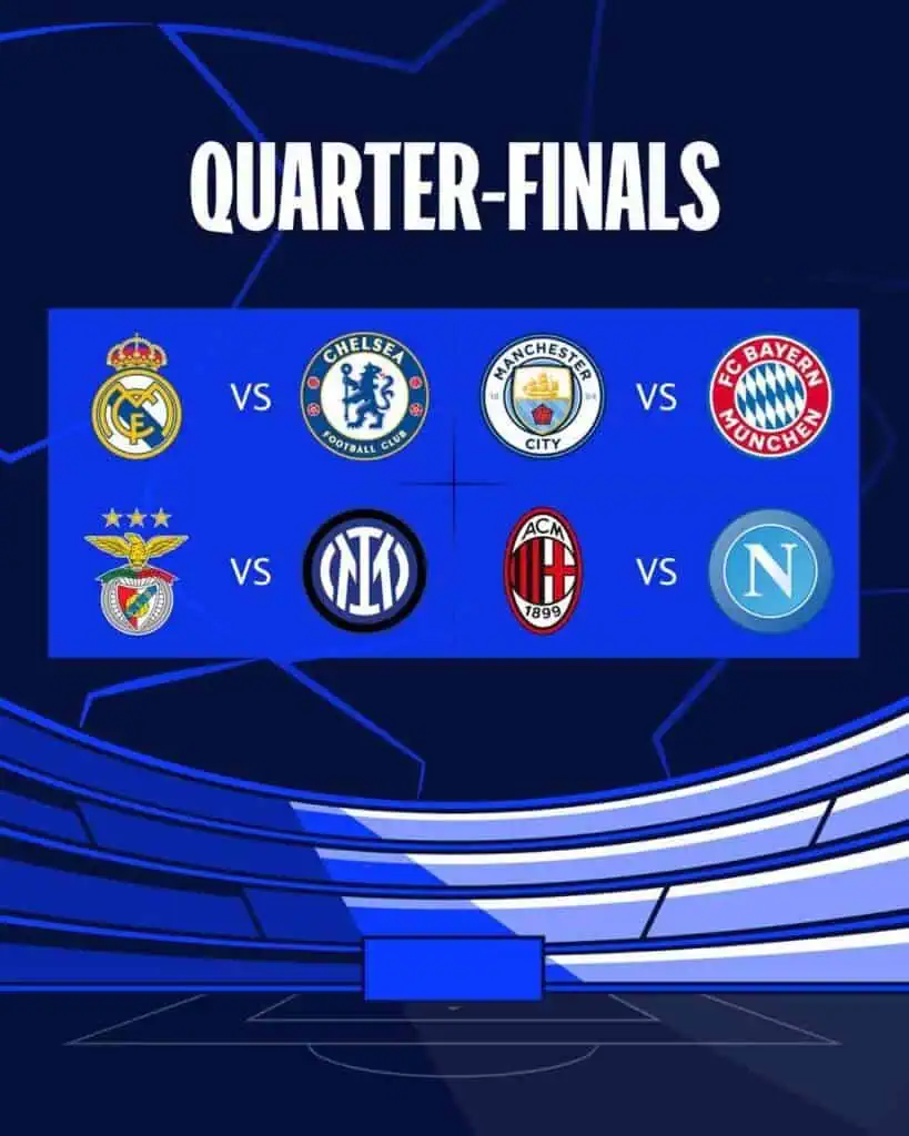 Definidos cuartos de final de la Champions League; conozca cuánto se llevará el ganador del evento Definidos cuartos de final de la Champions League; conozca cuánto se llevará el ganador del evento