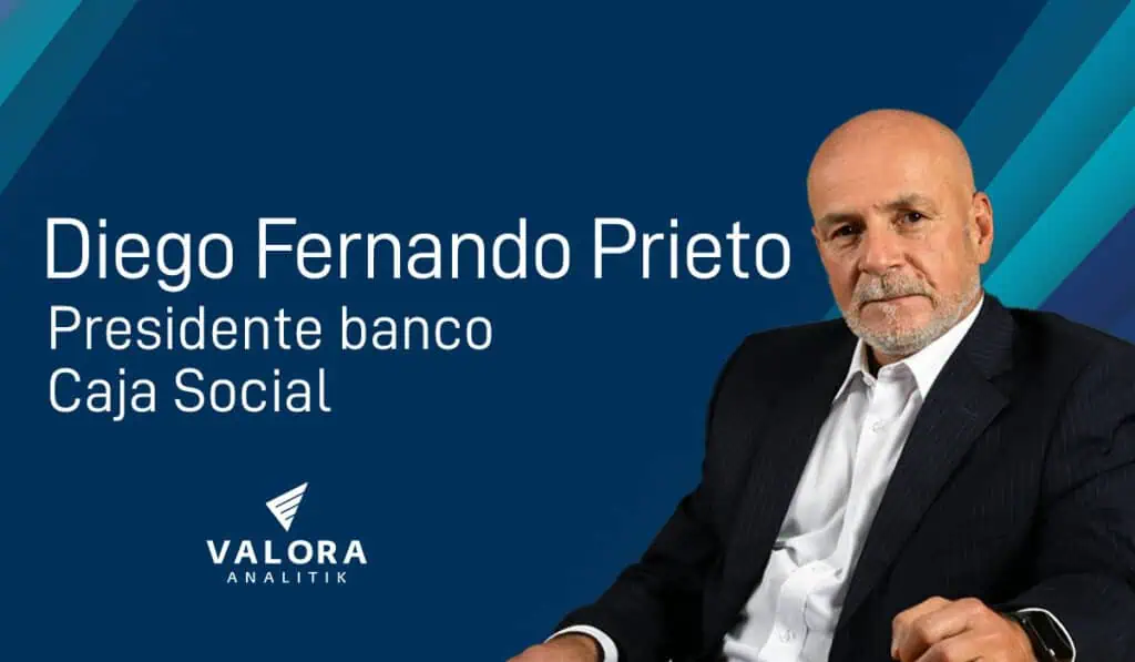 Banco Caja Social se suma a bajada de tasas: incluirá vivienda y microcréditos Diego Fernando Prieto, presidente del Banco Caja Social, posa para una foto en su oficina de Bogotá