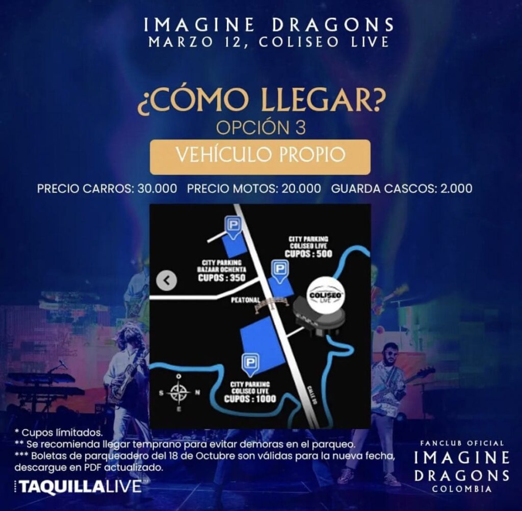 Imagine Dragons en Bogotá: estas son las rutas para movilizarse al Coliseo Live