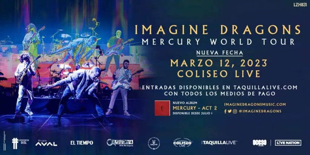 Imagine Dragons encenderá el Coliseo Live de Bogotá con su gira Mercury World Tour Imagine Dragons en Colombia