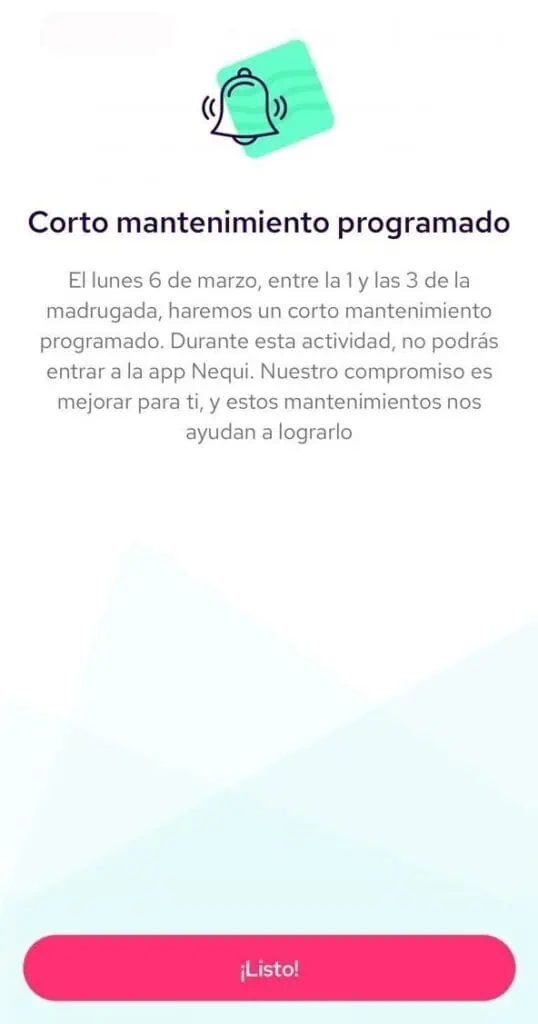 Nequi hará mantenimiento a la plataforma, entérese cuándo inicia Nequi hará mantenimiento a la plataforma, entérese cuándo inicia