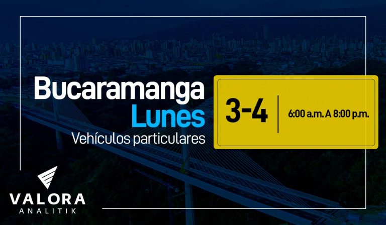 Pico y placa Bucaramanga, 26 de junio