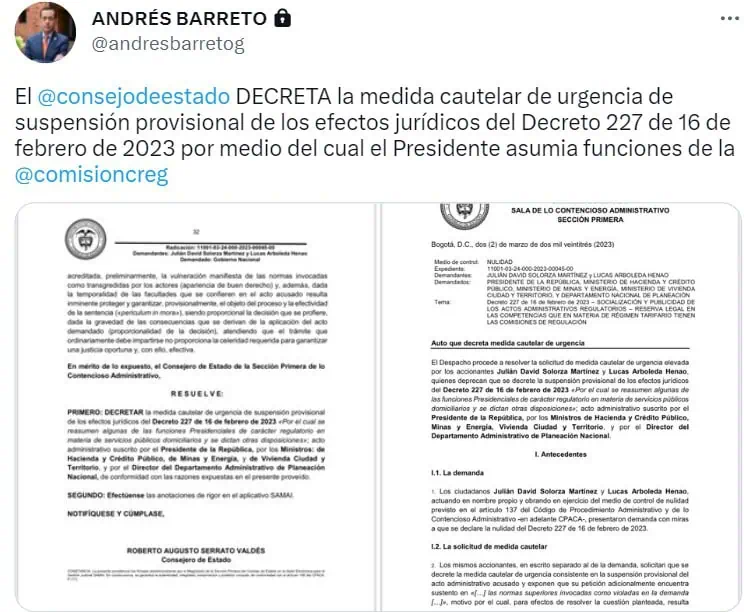 Consejo de Estado suspende funciones de presidente Petro para intervenir servicios públicos Consejo de Estado suspende funciones de presidente Petro para intervenir servicios públicos
