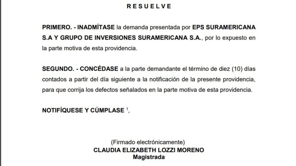 Demanda del Grupo Sura contra la Supersalud