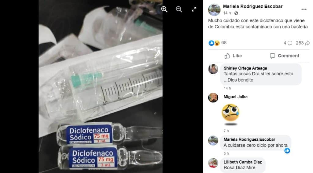 Información de Diclofenaco infectado en Colombia es falsa: entérese por qué