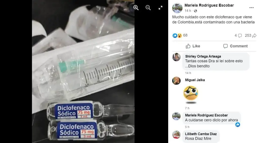 Información de Diclofenaco infectado en Colombia es falsa: entérese por qué Información de Diclofenaco infectado en Colombia es falsa: entérese por qué