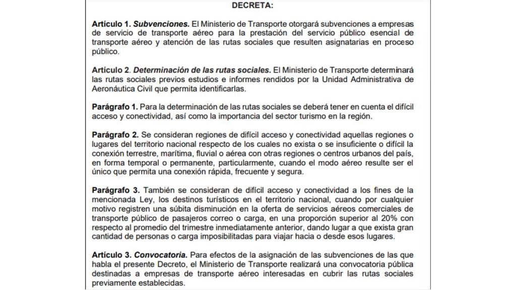 subvenciones para aerolíneas en rutas de difícil acceso