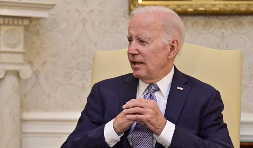 Joe Biden, presidente de Estados Unidos, hablando de la economía en su país