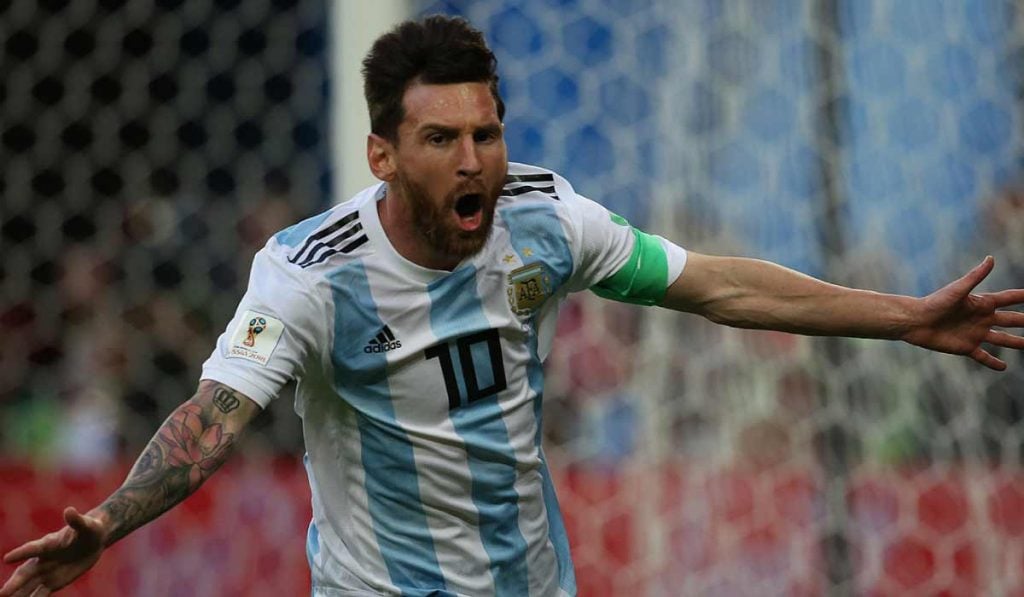 Lionel Messi celebra un gol con Argentina