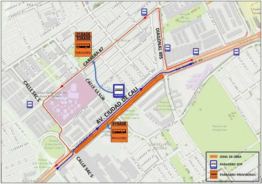 Cierre total en un tramo de la Av. Ciudad de Cali para llegar al norte de Bogotá Cierre total en un tramo de la Av. Ciudad de Cali para llegar al norte de Bogotá