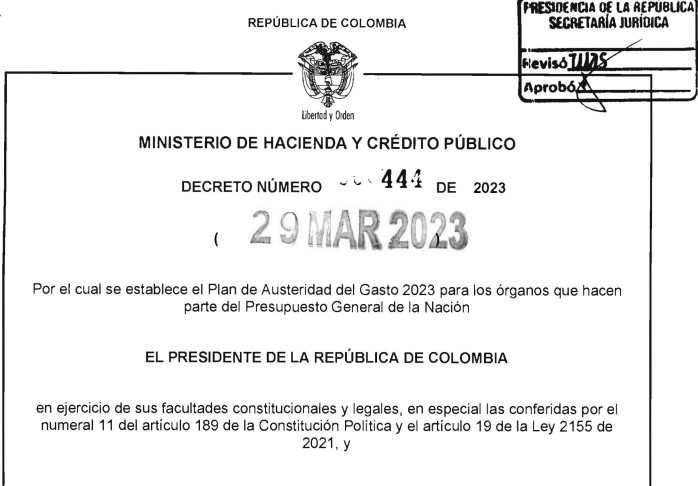 Este es el Plan de Austeridad del gobierno Petro en Colombia para 2023