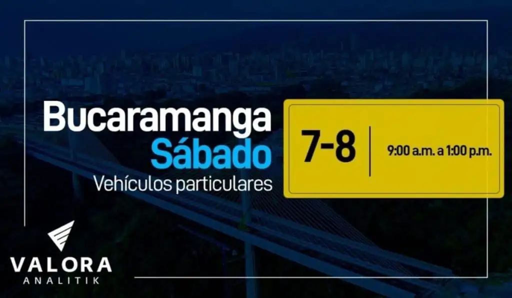 Así será la rotación pico y placa en Bucaramanga desde el sábado 1 de julio pico y placa este sábado, 27 de mayo en Bucaramanga