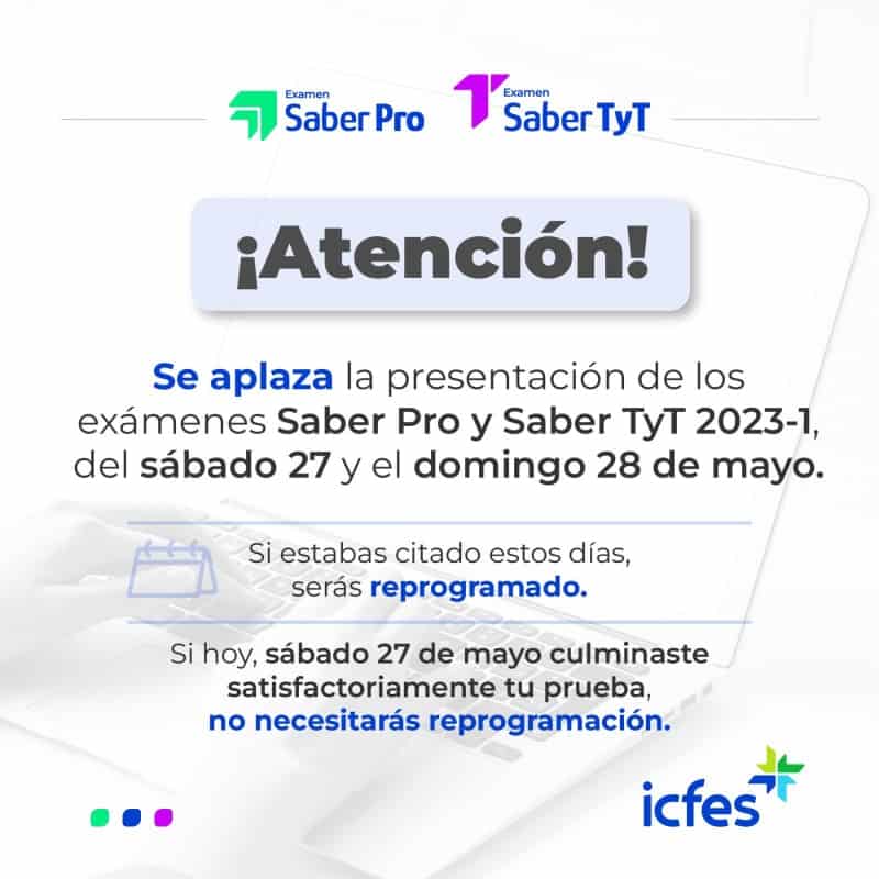 Cancelación del examen Saber Pro y TyT 