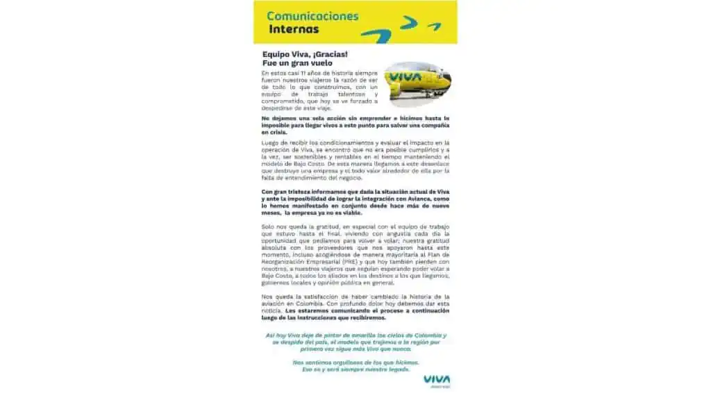 Qué significa para Viva que Avianca cancele la integración Integración Viva Avianca