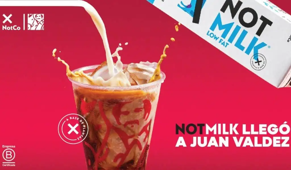 Juan Valdez brinda NotMilk: leche a base de plantas y sin azúcares para sus bebidas preferidas Juan Valdez brinda leche a base de plantas: NotMilk.