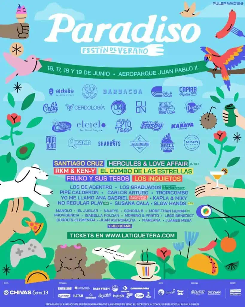 Festival Paradiso empieza en Medellín con la música de Santiago Cruz, Fruko y sus tesos, entre otros PARADISO ARTISTAS