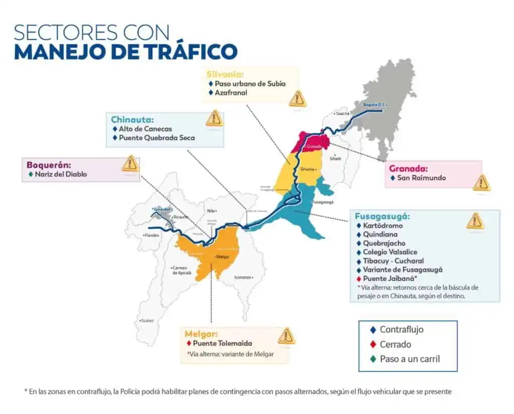 Vía Bogotá-Girardot: así operará el festivo de este 22 de mayo Vía Bogotá-Girardot y los sectores con mayor manejo de tráfico