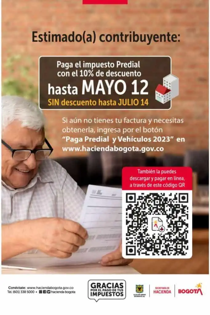 Impuesto predial de Bogotá podrá pagarse con este código QR predial Bogotá, código QR