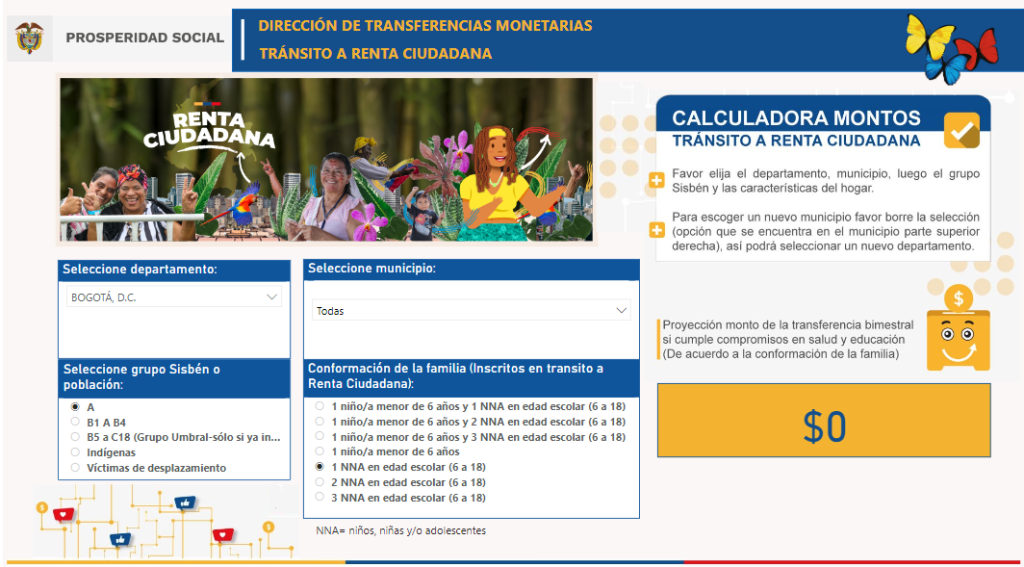 Así se ve la página web de Prosperidad Social donde se puede consultar la Renta Ciudadana 2023