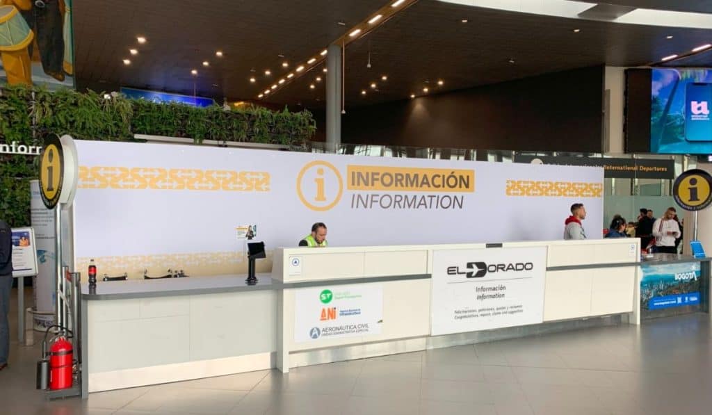 Punto de información del aeropuerto El Dorado de Bogotá