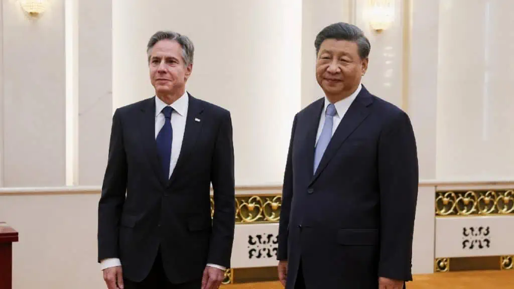 Secretario de Estado de EE. UU. finaliza visita a China para mejorar las relaciones entre ambos países Antony Blinken y Xi Jinping hablan de las relaciones entre China y Estados Unidos