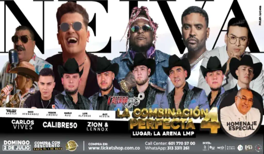 "La Combinación Perfecta": el concierto que se tomará Neiva el próximo 2 de julio "Concierto la combinación perfecta" en Neiva