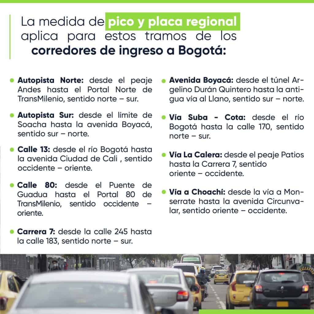 Pico y placa regional durante la operación retorno del 12de junio. 
