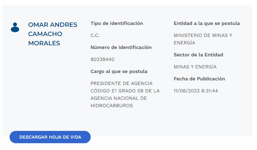 Andrés Camacho Morales será el nuevo presidente de la ANH Hoja de vida del presidente de ANH, Andrés Camacho Morales