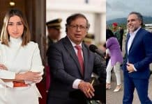 Laura Sarabia, presidente Gustavo Petro y Armando Benedetti