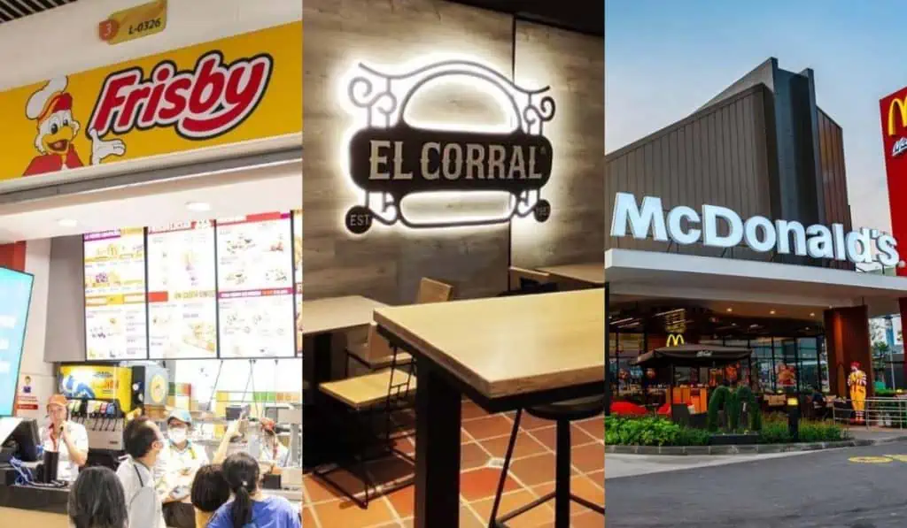 Estos son los restaurantes que más plata movieron en Colombia en 2022 Logos y locales de Frisby, El Corral y McDonald's