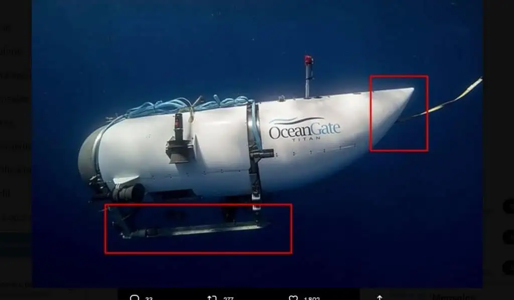 Submarino Titán: implosión acabó con la vida de los 5 tripulantes, hallan restos cerca al Titanic Restos del submarino Titán fueron hallados cerca al Titanic. Foto: Twitter.